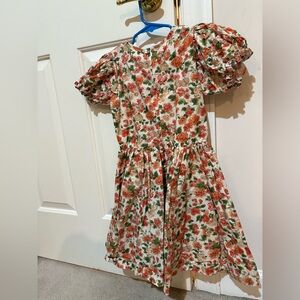 Doen Kids Dress with Red, orange and Green Floral Pattern